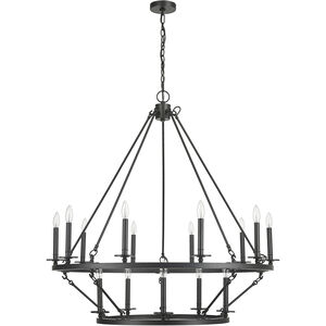 Florence 15 Light 41.75 inch Matte Black Chandelier Ceiling Light